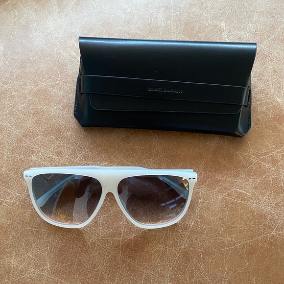 NEW Isabel Marant 61mm Gradient Flat Top Oversized Sunglasses in Ivory - Picture 3 of 7